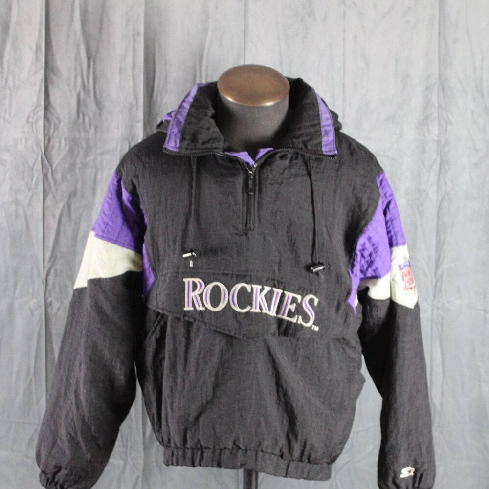 Colorado Rockies Jacket (VTG) - Puffy Pullover by Starter - Men's Small